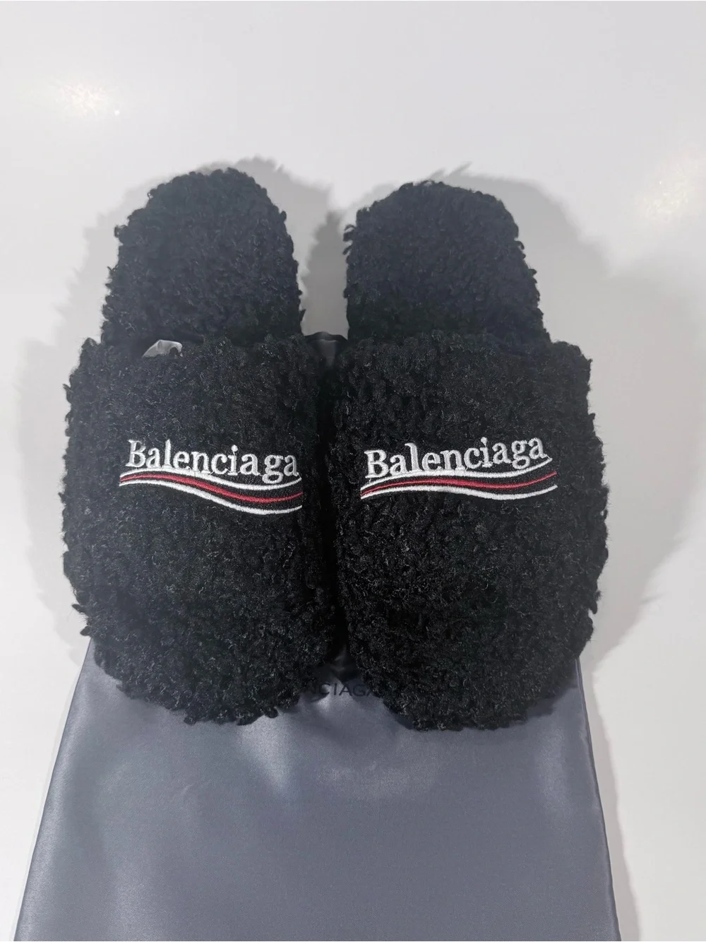 Balenci Fur Slides.